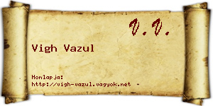 Vigh Vazul névjegykártya